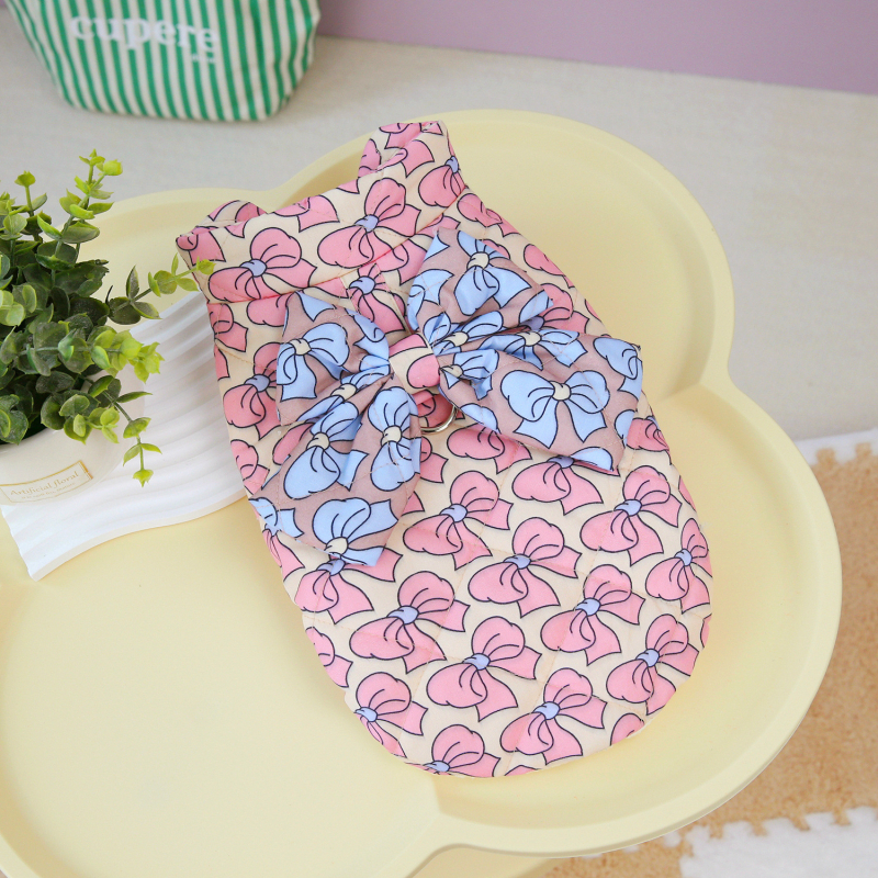 Îmbrăcăminte pentru animale de companie cu umplutură din bumbac – poliester cu căptușeală din bumbac, inel D, stil Princess Wind, brand JXANRY, pentru câini și pisici mici