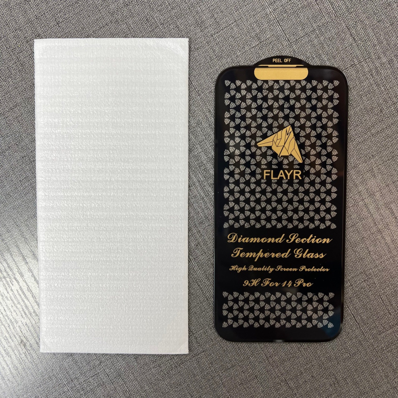 Diamond-Cut izturīgs stikla ekrāna aizsargs iPhone 14 Pro Max – pilns ekrāns ar izliektām malām, anti-fingerprint, anti-staic, HD skaidrība