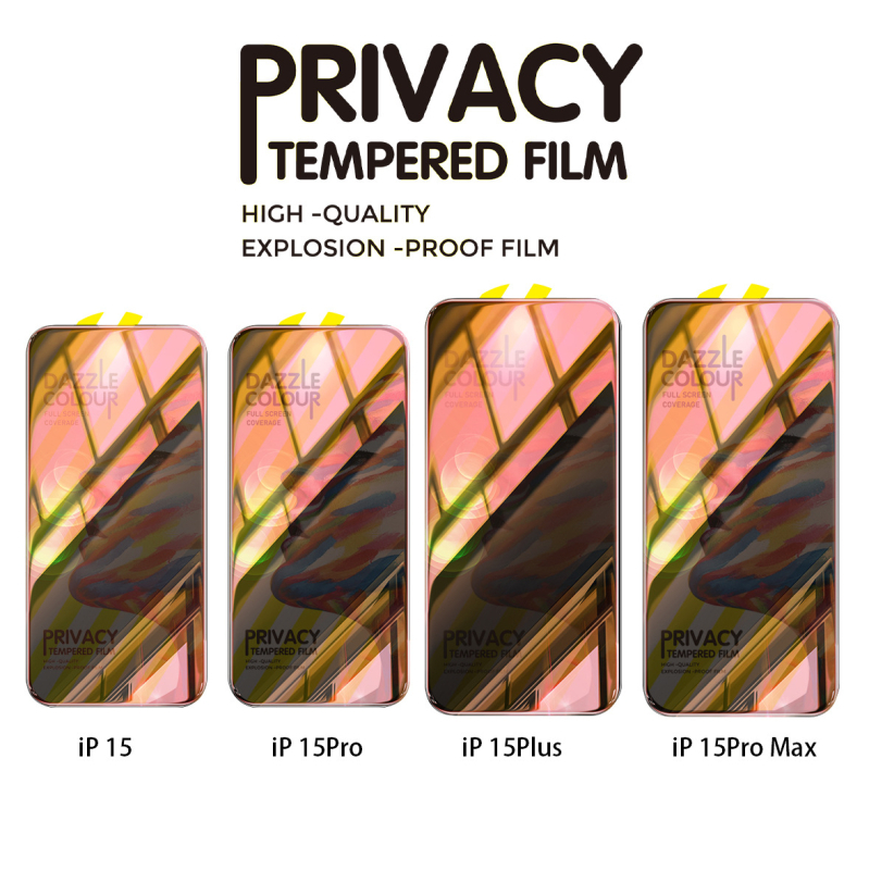 Zhixuanda Priekšējais rūdītā stikla displeja aizsargs iPhone 14 Pro, HD, anti-peeping