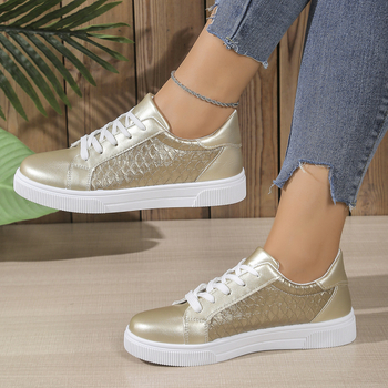 Дамски лоуфъри с връзки за ежедневието, PU горна част, кръгъл нос, гумена подметка, нисък ток 1–3 см