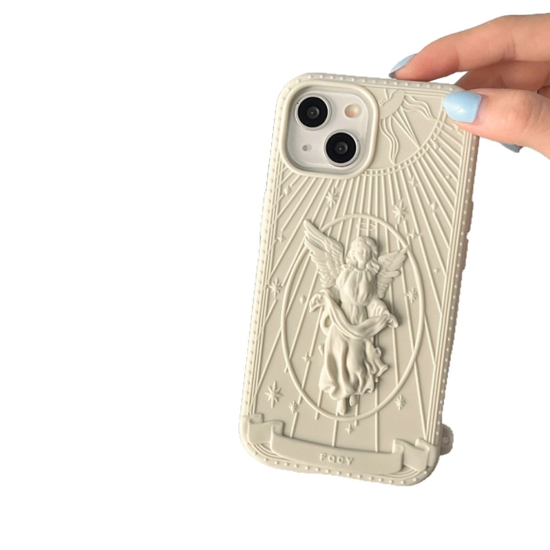 Szilikon iPhone tok Szabadság-szobor dizájnnal, ütésálló, testre szabható lenyomattal, kompatibilis iPhone 11–16 Pro/Pro Max