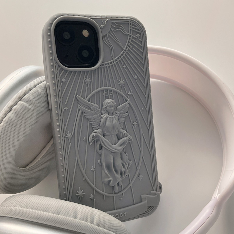 Szilikon iPhone tok Szabadság-szobor dizájnnal, ütésálló, testre szabható lenyomattal, kompatibilis iPhone 11–16 Pro/Pro Max