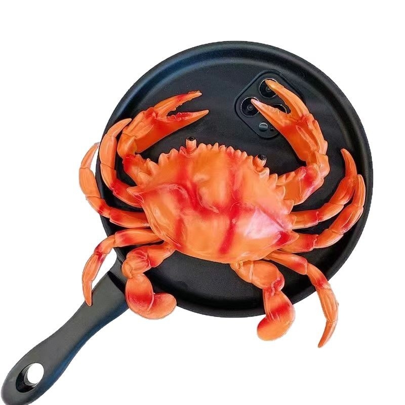 Fulisi Θήκη TPU για Apple iPhone 13–16 Pro Max — Θερμοπλαστικό, Αντιπτώσεις Πτώσεων, Δημιουργικός Σχεδιασμός με Τηγάνι και Τριχωτό Καβούρι