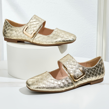 Γυναικείες δερμάτινες μπαλαρίνες με δάχτυλο σε σχήμα ψαριού, μοτίβο κρανίου, επάνω μέρος από δέρμα μαλακό, χωρίς επένδυση, με μεσαίο άνοιγμα