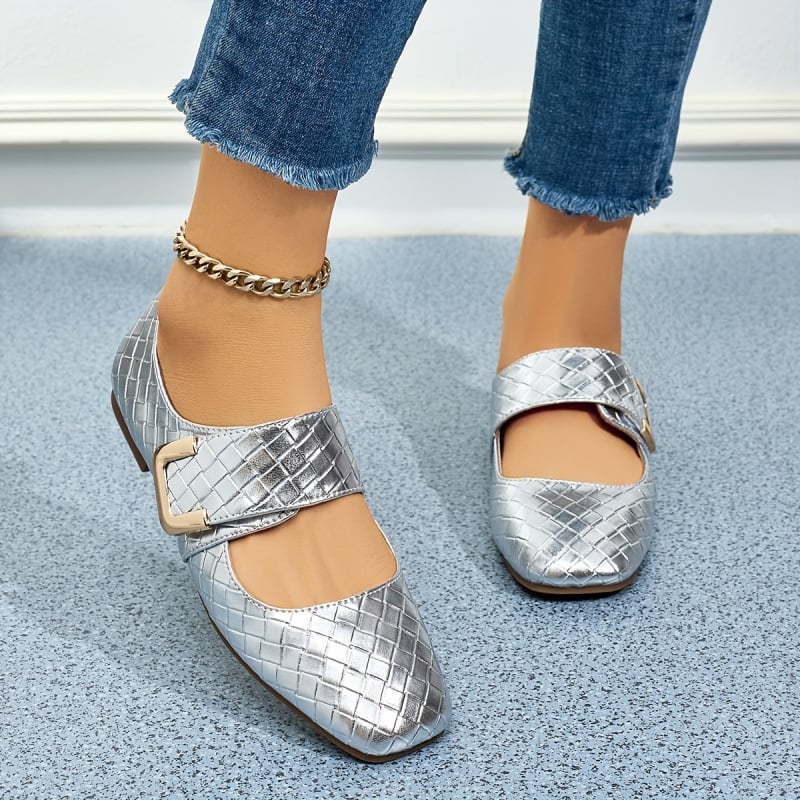 Γυναικείες δερμάτινες μπαλαρίνες με δάχτυλο σε σχήμα ψαριού, μοτίβο κρανίου, επάνω μέρος από δέρμα μαλακό, χωρίς επένδυση, με μεσαίο άνοιγμα