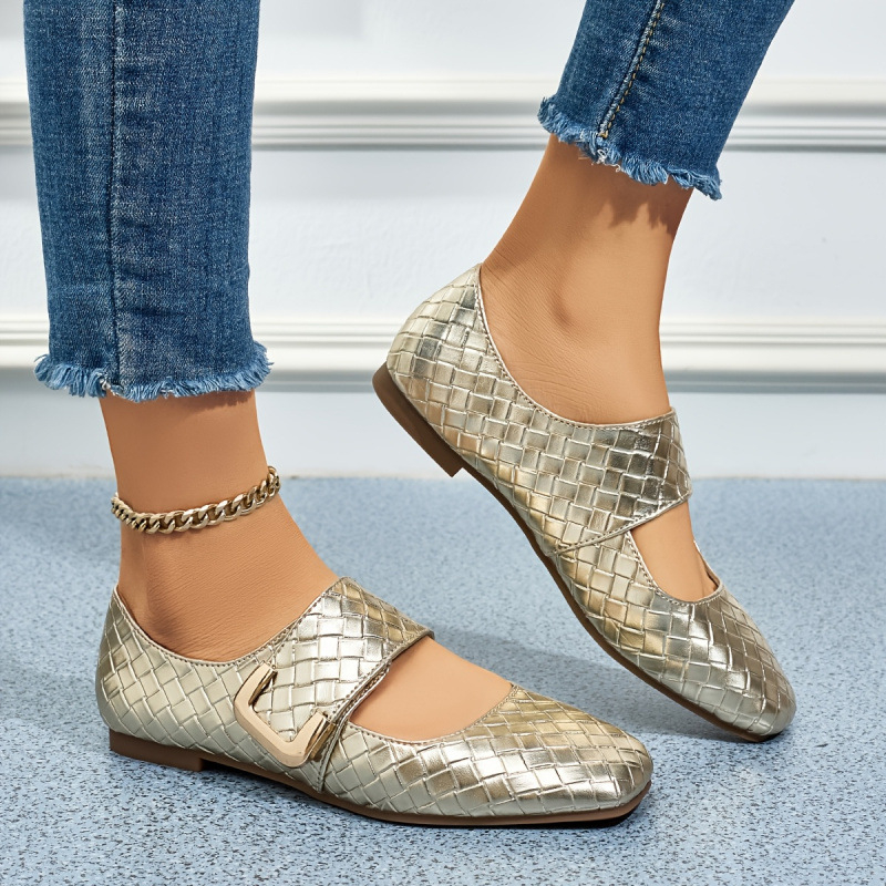 Γυναικείες δερμάτινες μπαλαρίνες με δάχτυλο σε σχήμα ψαριού, μοτίβο κρανίου, επάνω μέρος από δέρμα μαλακό, χωρίς επένδυση, με μεσαίο άνοιγμα