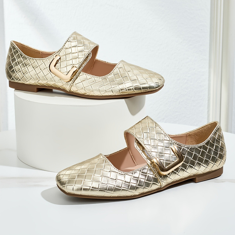 Γυναικείες δερμάτινες μπαλαρίνες με δάχτυλο σε σχήμα ψαριού, μοτίβο κρανίου, επάνω μέρος από δέρμα μαλακό, χωρίς επένδυση, με μεσαίο άνοιγμα