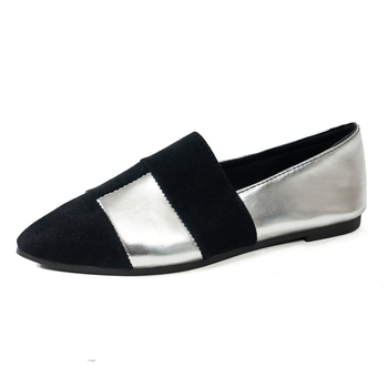 Sieviešu PU plakanas kurpes ar apaļu purnu, ikdienas ērtas slip-on kurpes ar zemu papēdi 1–3 cm