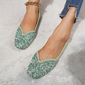 Δερμάτινα παπούτσια μπαλέτου με διακόσμηση κρυστάλλων για γυναίκες (Μορφή δακτύλου: ψαριού; Υλικό επάνω: δέρμα προβάτου; Ύψος τακουνιού: πολύ υψηλό (>8 cm); Στυλ: παπούτσια μπαλέτου)