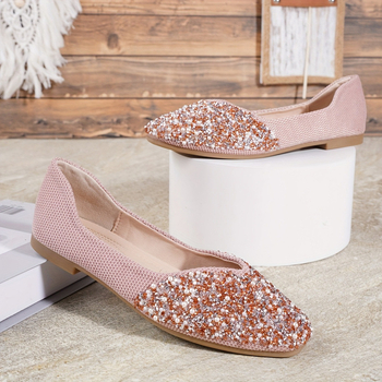 Δερμάτινα παπούτσια μπαλέτου με διακόσμηση κρυστάλλων για γυναίκες (Μορφή δακτύλου: ψαριού; Υλικό επάνω: δέρμα προβάτου; Ύψος τακουνιού: πολύ υψηλό (>8 cm); Στυλ: παπούτσια μπαλέτου)