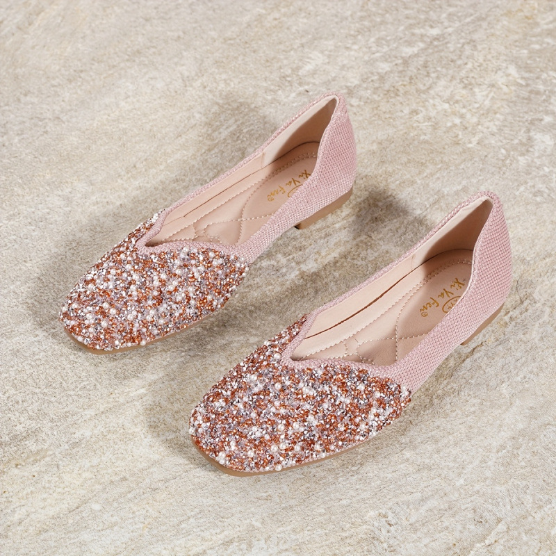 Δερμάτινα παπούτσια μπαλέτου με διακόσμηση κρυστάλλων για γυναίκες (Μορφή δακτύλου: ψαριού; Υλικό επάνω: δέρμα προβάτου; Ύψος τακουνιού: πολύ υψηλό (>8 cm); Στυλ: παπούτσια μπαλέτου)