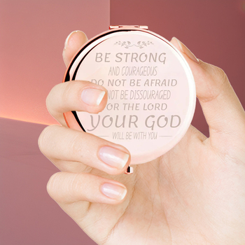 Αναδιπλούμενος καθρέφτης μακιγιάζ με μεταλλικό πλαίσιο, στρογγυλός και συμπαγής, μάρκα Cow's, εκτύπωση λογοτύπου και δυνατότητα προσαρμογής