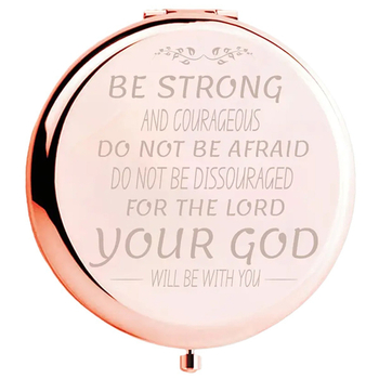 Сгъваемо огледало за грим, метална рамка, кръгло компактно, марка Cow\'s, печатано лого и персонализация