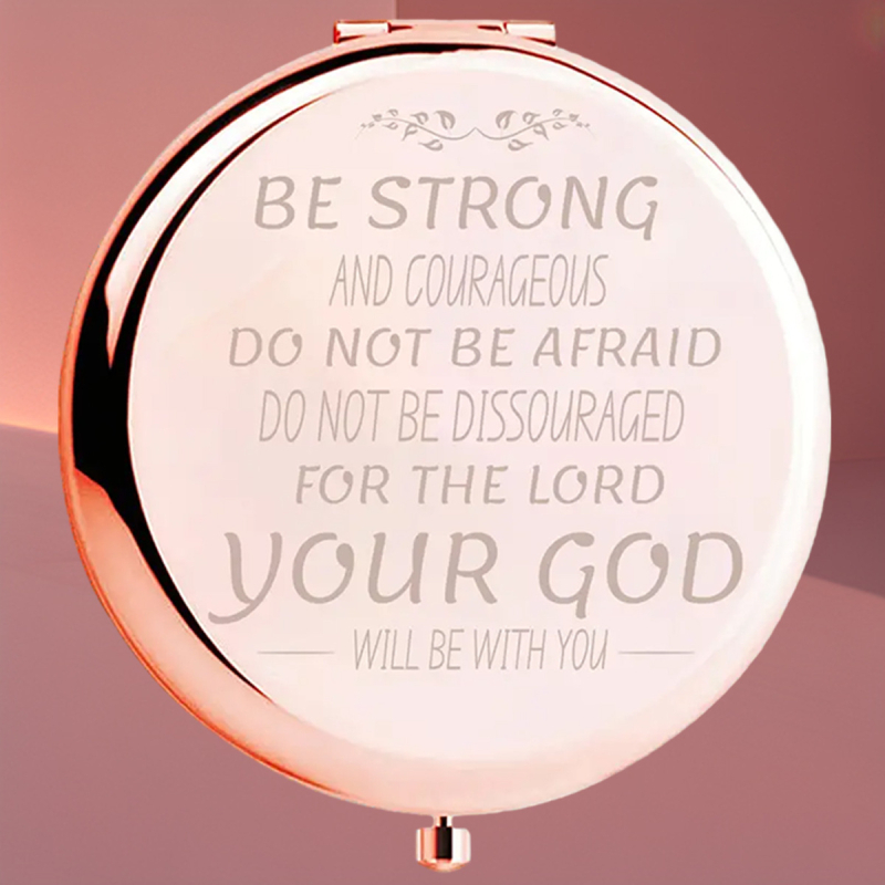 Αναδιπλούμενος καθρέφτης μακιγιάζ με μεταλλικό πλαίσιο, στρογγυλός και συμπαγής, μάρκα Cow's, εκτύπωση λογοτύπου και δυνατότητα προσαρμογής