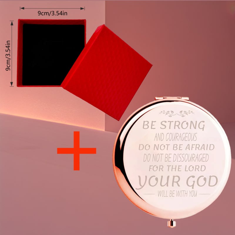 Αναδιπλούμενος καθρέφτης μακιγιάζ με μεταλλικό πλαίσιο, στρογγυλός και συμπαγής, μάρκα Cow's, εκτύπωση λογοτύπου και δυνατότητα προσαρμογής