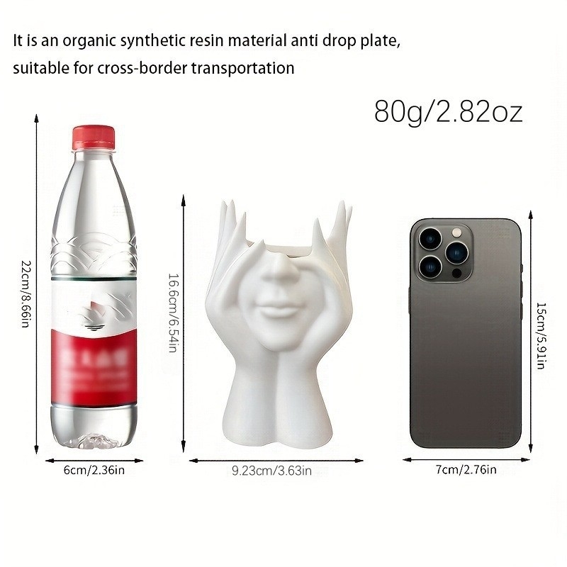 Organizator de birou pentru pixuri și pensule de machiaj, corp rotund PP, depozitare desktop multifuncțional, obiect decorativ (Model B-121, Material PP, Formă: Rotund)