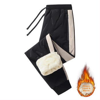 Мъжки панталони с поларено вътрешно покритие, свободна кройка, ветроустойчиви, Vinylon платно