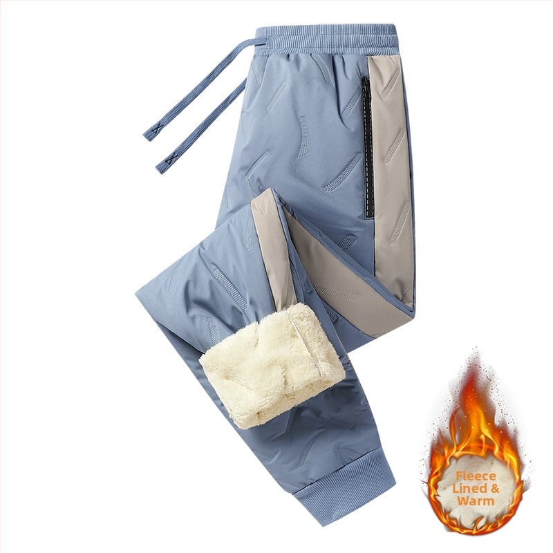 Мъжки панталони с поларено вътрешно покритие, свободна кройка, ветроустойчиви, Vinylon платно