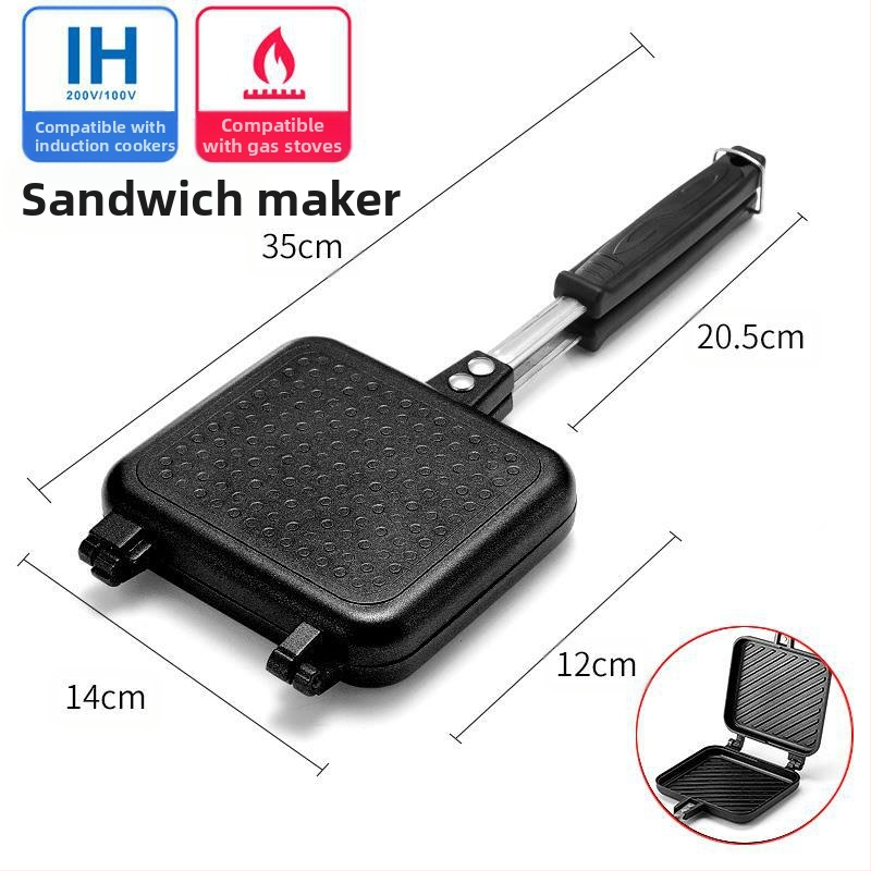 Χυτοσίδηρη φόρμα για σάντουιτς και τοστ με διπλής όψεως ιαπωνικού στυλ σφιγκτήρα, αλουμινίου κράμα, μη κολλητή επιφάνεια ψησίματος