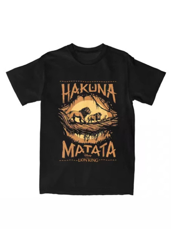 Hakuna Matata T-shirt, Harajuku στυλ, καλοκαιρινό casual, ευθεία γραμμή, στρογγυλός λαιμός, ψηφιακή εκτύπωση με 3D εφέ