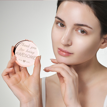 Сгъваемо огледало за грим – Cow\'s, рамка PU/PS/PVC, леща: Друго, печат на лого наличен