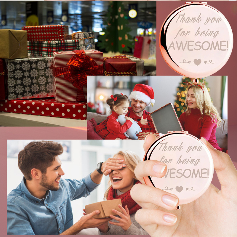 Sklopivo ogledalo za šminku – Cow's, okvir PU/PS/PVC, materijal leće: Drugo, moguć ispis logotipa