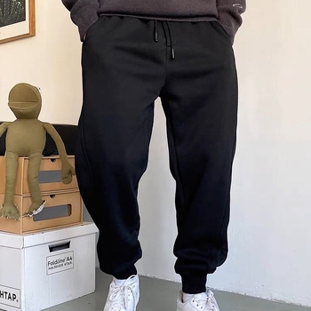 Ανδρικά casual joggers, υψηλή μέση, ίσια γραμμή παντελονιού, άνοιξη, μείγμα ινών μπαμπού και μεταξιού