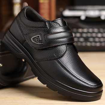 Vīriešu ādas kurpes ar pilnpielu liellopa ādu, apaļa purngala, mīksta zole, modelis XC915