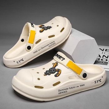 Vīriešu Waffle kurpes - EVA slip-on, pirksts zivju mutei, vidējā papēža augstums 3-5 cm, Velcro aizdare