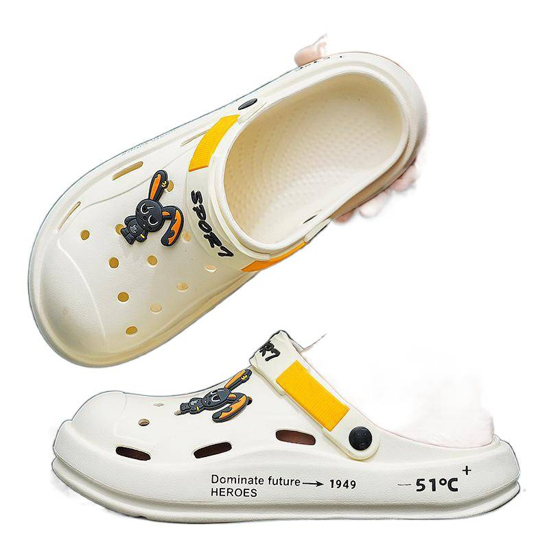 Vīriešu Waffle kurpes - EVA slip-on, pirksts zivju mutei, vidējā papēža augstums 3-5 cm, Velcro aizdare