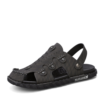 Férfi nyári strandsandálok – laza viselet a strandon és vezetéshez is, slip-on, textil felsőrész, MD talp