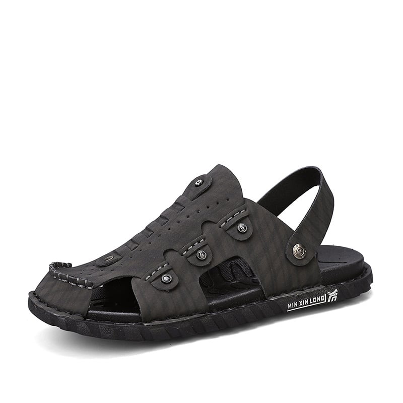 Férfi nyári strandsandálok – laza viselet a strandon és vezetéshez is, slip-on, textil felsőrész, MD talp