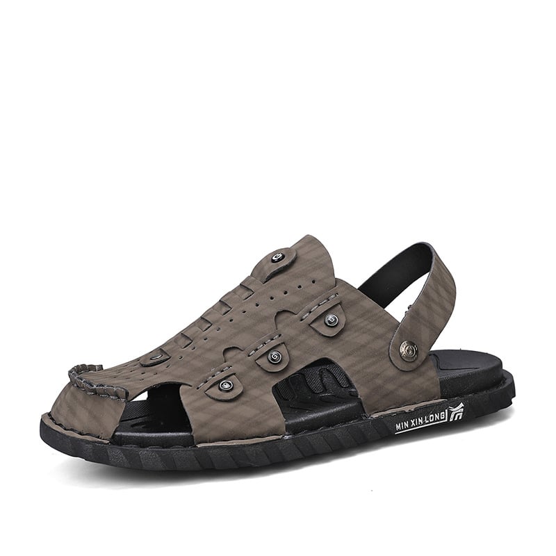Férfi nyári strandsandálok – laza viselet a strandon és vezetéshez is, slip-on, textil felsőrész, MD talp