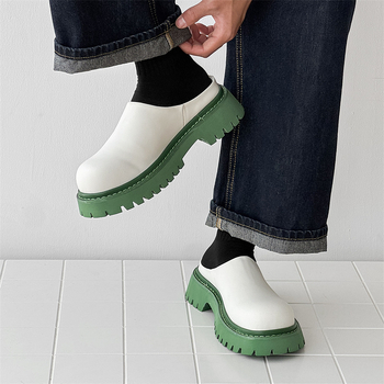 Vīriešu Derby kurpes ar apaļu purnu, bieza zole, sintētiska PU āda, ikdienas stils, modelis 3205