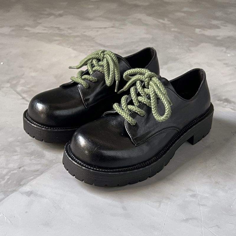 Ādas slip-on loafer apavi ar palielinošu zoli, britu stils, svītrainais raksts (Augšdaļa: Ultra-Fiber Leather • Zole: Rubber • Raksts: Stripes)