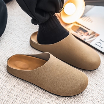 Férfi muleszandál, casual stílus, velúr felsőrész, gumírozott talp, vulkanizált konstrukció