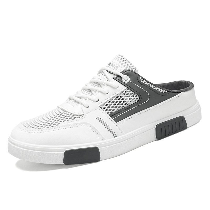 Muške casual sandale s prozračnim mrežastim unutrašnjim dijelom, PU gornji dio, gumeni potplat, niski profil, vezanje