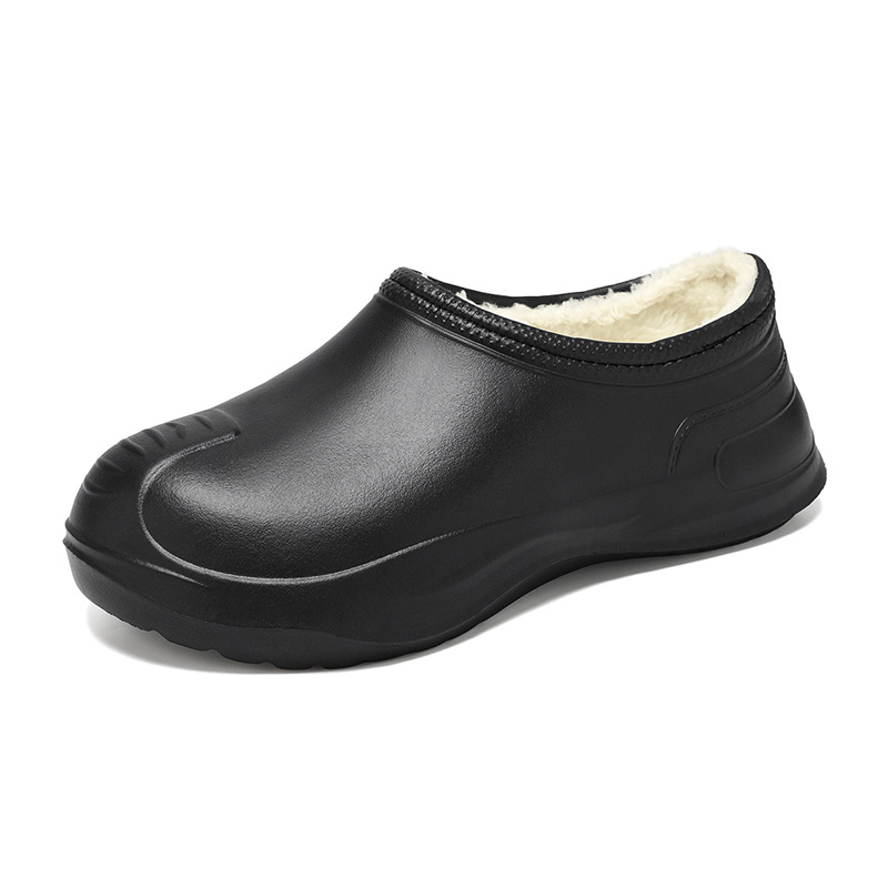 Vyriskos žieminės EVA šlepetės – lengvos, atsparios slydimui, šiltos; EVA viršus ir padas, storas padas, slip-on