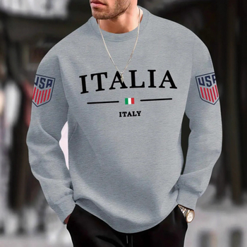 Duks s printom, opuštena kroj, okrugli izrez, dugi rukav, poliester 96%+