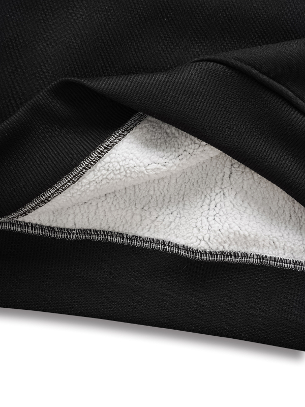 Férfi kapucnis pulóver téli viselet, fleece-bélés, hosszú ujjú, normál szabás