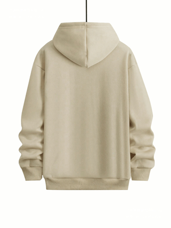 Vīriešu kapucētais džemperis - Geometriska burti drukāšana, Poliesteris audums, Priekšējā kabata, Garas piedurknes, Brīvs griezums Korejas stilā