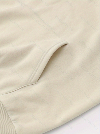 Vīriešu kapucētais džemperis - Geometriska burti drukāšana, Poliesteris audums, Priekšējā kabata, Garas piedurknes, Brīvs griezums Korejas stilā