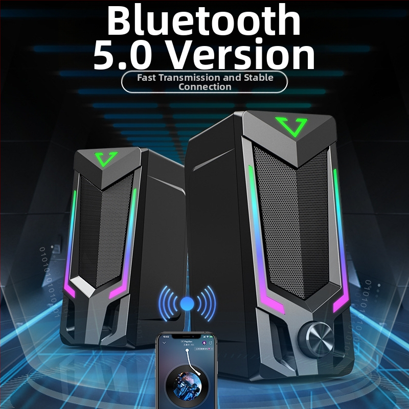 SADA V-150 компютърни тонколони, двойни говорители, 3,5 мм вход, Bluetooth 5.0, 30 Hz–15 kHz, SNR ≥ 60 dB