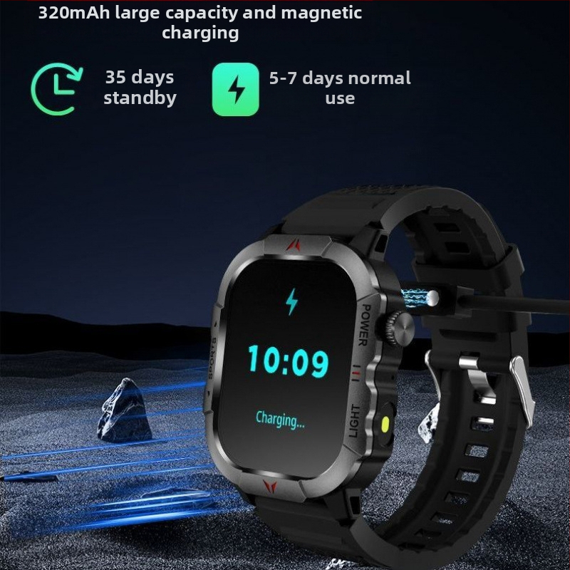 Sporta viedpulkstenis skrējējiem ar soļu skaitīšanu, sirdsdarbības uzraudzību, SpO2 un asinsspiedienu, alumīnija korpuss