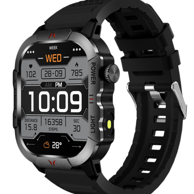 Sporta viedpulkstenis skrējējiem ar soļu skaitīšanu, sirdsdarbības uzraudzību, SpO2 un asinsspiedienu, alumīnija korpuss