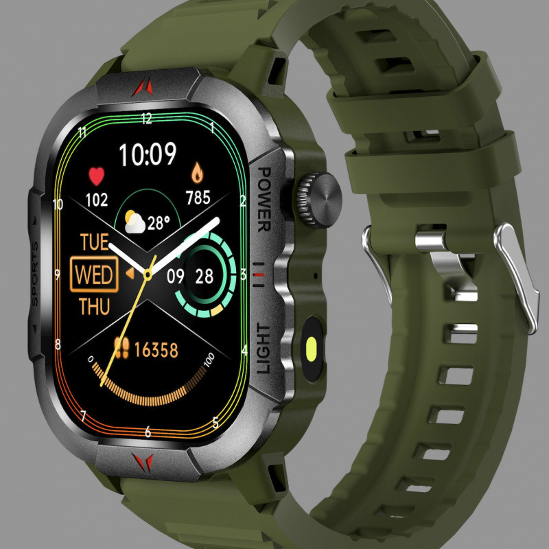 Sporta viedpulkstenis skrējējiem ar soļu skaitīšanu, sirdsdarbības uzraudzību, SpO2 un asinsspiedienu, alumīnija korpuss