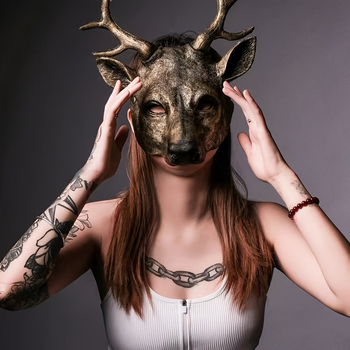 Kaukė - Išplėstas elnio ragų dizainas - PC medžiaga - Prekės kodas jd601099596639573 - 2025 Žiemos sezonas