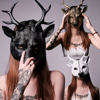 Kaukė - Išplėstas elnio ragų dizainas - PC medžiaga - Prekės kodas jd601099596639573 - 2025 Žiemos sezonas