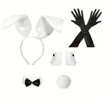 K5511 Ανδρικό κοστούμι cosplay για λαγουδάκι για θεατρική παράσταση — Μίνκ γούνα, Lamb fleece, μακριά παντελόνια, πλεκτό επάνω μέρος