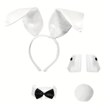 K5511 Ανδρικό κοστούμι cosplay για λαγουδάκι για θεατρική παράσταση — Μίνκ γούνα, Lamb fleece, μακριά παντελόνια, πλεκτό επάνω μέρος